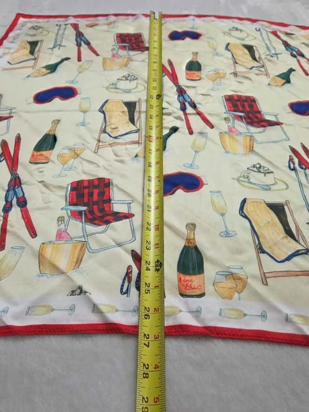New Anthropologie Apres Ski skiing Nikki Ackerman 27x27 scarf